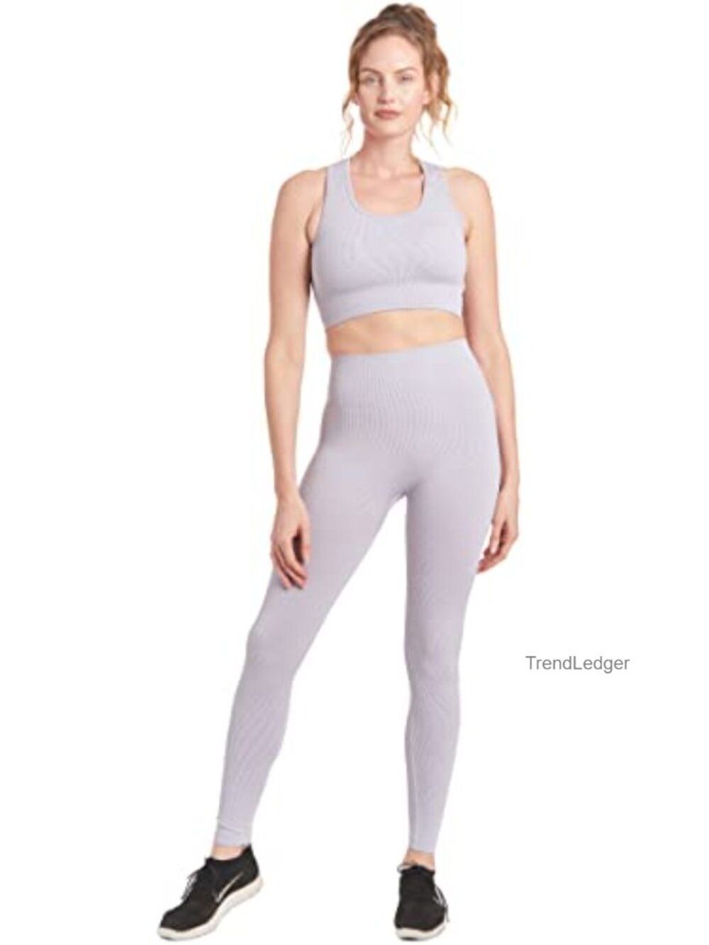 Seamless Sports Bra & Leggings Set High Waist Ruched Gym Yoga Activewear